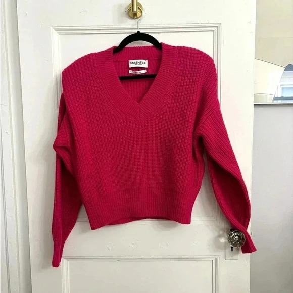 Essentiel Antwerp Fuschia Pink Cable Knit Sweater Sz XS made in Italy - Picture 10 of 12
